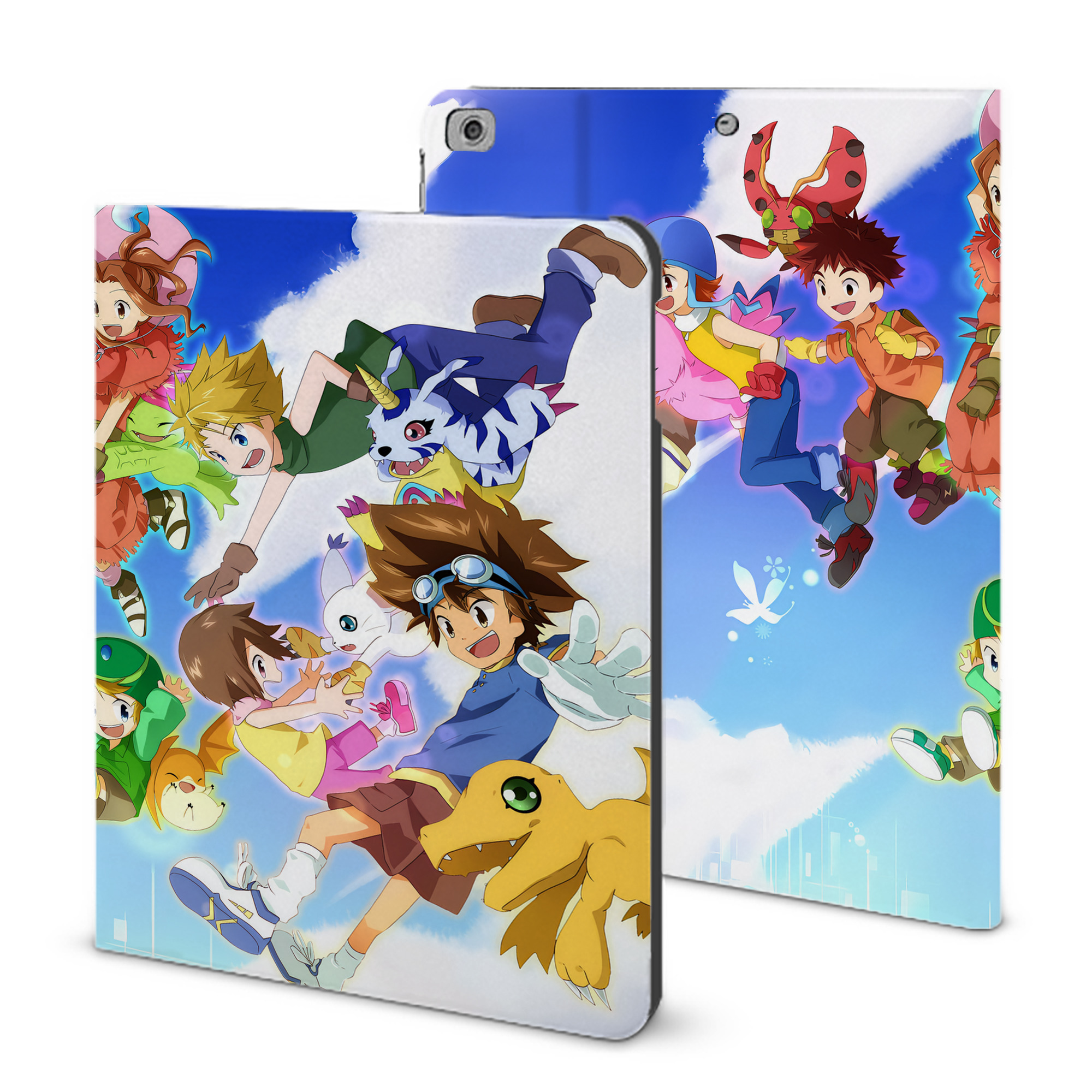 （画像用） Digimon デジタルモンスター/デジモン IPad ケース ブック型 PUレザー TPU 耐衝撃 軽量 薄型 ペン収納なし 全面保護 IPad 各モデル対応